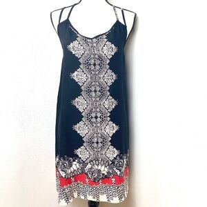 Angie Multi Colors  Black White Red Dress  Sz L
